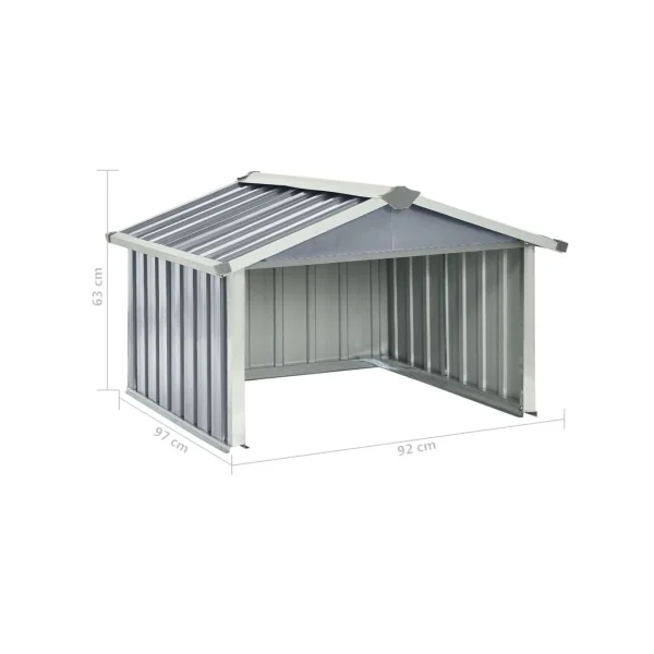 Garage Robot Tondeuse Métal Gris Abri Extérieur Tondeuse Acier Galvanisé