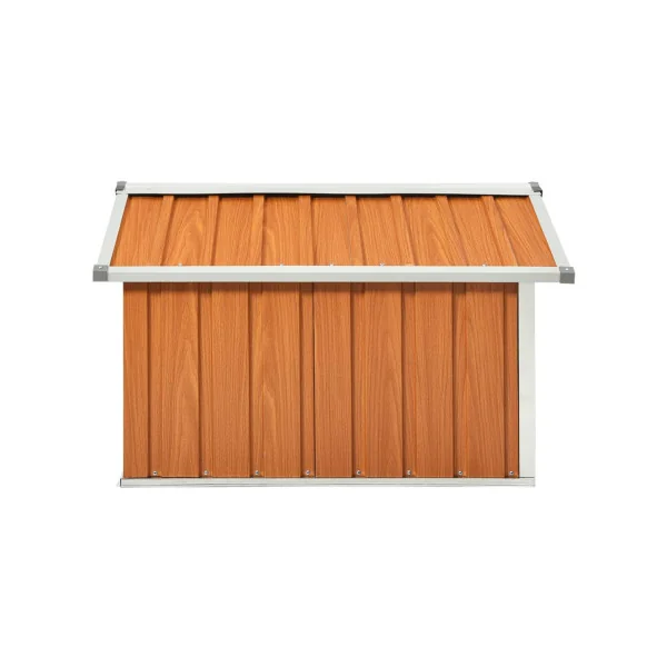 Garage Robot Tondeuse Métal Imitation Bois Abri Extérieur Tondeuse Acier Galvanisé