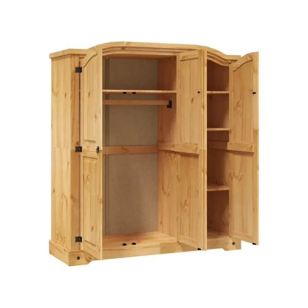 Grande Armoire Pin 3 Portes Dressing Armoire Chambre Garde Robe