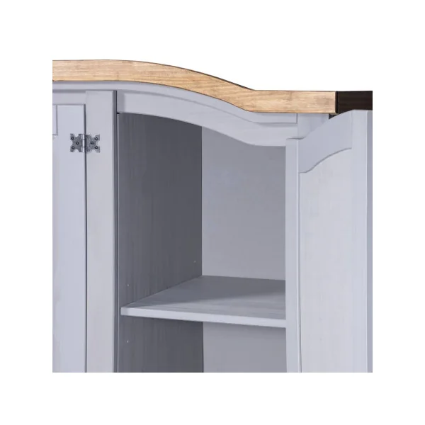 Grande Armoire Pin Grise 3 Portes Dressing Armoire Chambre Garde Robe