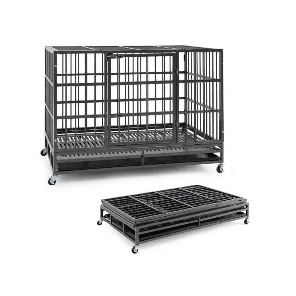 Grande Cage Chien à Barreaux Pliable Cage Intérieur XXL en Métal