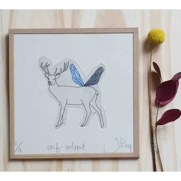 Gravure Cerf volant – Jeanne Picq