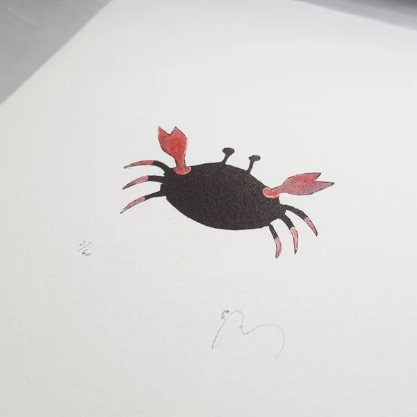 Gravure Crabe Coups de soleil – Sandrine Péron