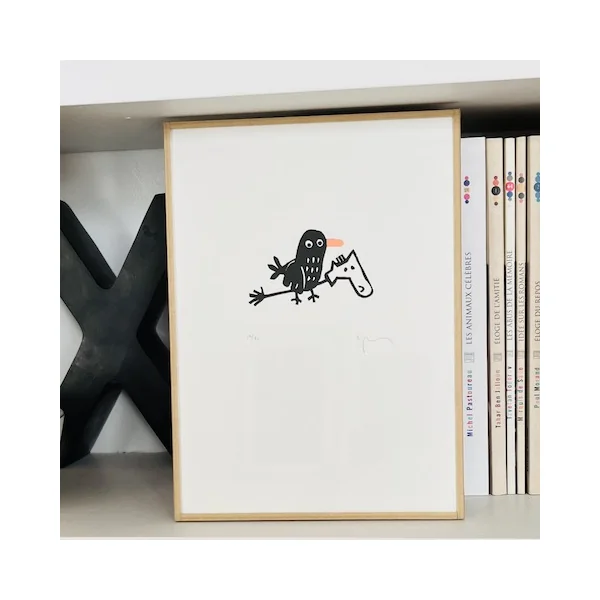 Gravure merle J’peux pas j’ai poney – Sandrine Péron