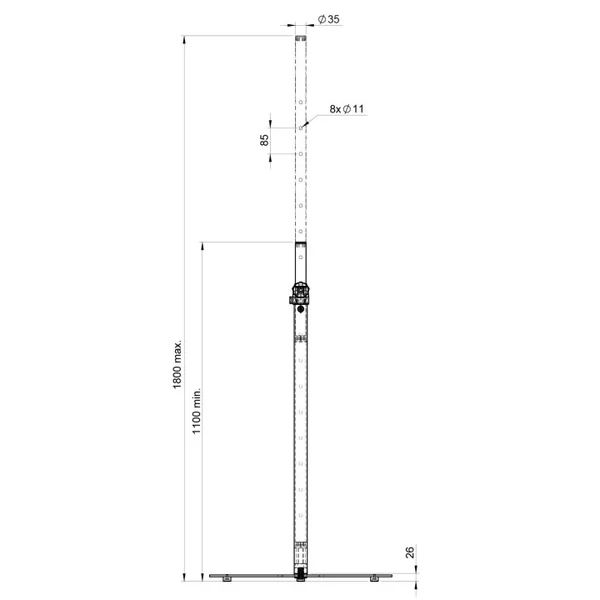Hilec Stick-RB Pied d'enceinte embase ronde charge max 20 kg