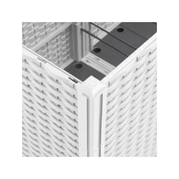 Jardinière Angle avec Treillis Blanc en Polypropylène pour Balcon Terrasse Jardin