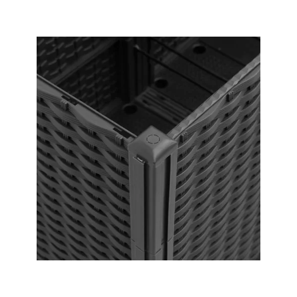 Jardinière Angle avec Treillis Noir en Polypropylène pour Balcon Terrasse Jardin