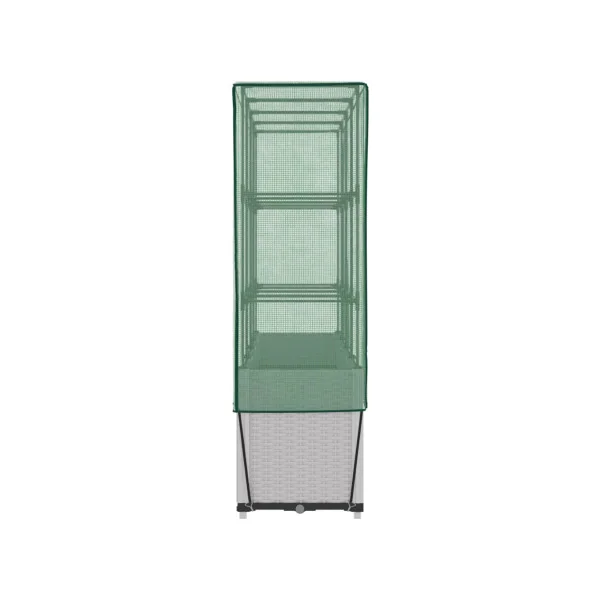 Jardinière Blanche avec Serre 160 cm en Polypropylène pour Balcon Terrasse Jardin