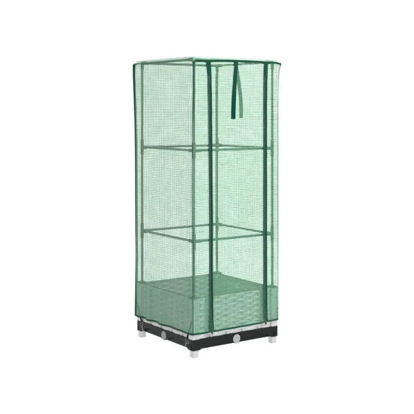 Jardinière Blanche avec Serre 40x40x123 cm pour Balcon Terrasse Jardin