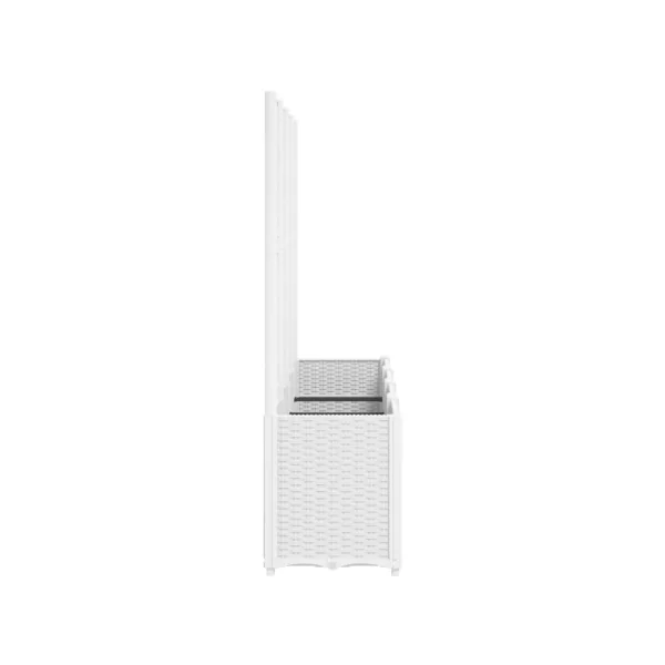 Jardinière Blanche avec Treillis Noir en Polypropylène pour Balcon Terrasse Jardin