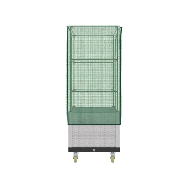 Jardinière Blanche Mobile avec Serre pour Balcon Terrasse Jardin