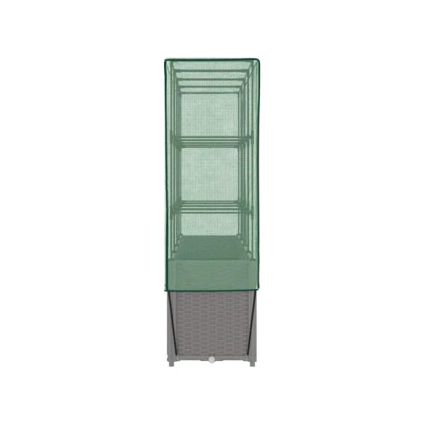 Jardinière Gris Clair avec Serre 160 cm en Polypropylène pour Balcon Terrasse Jardin