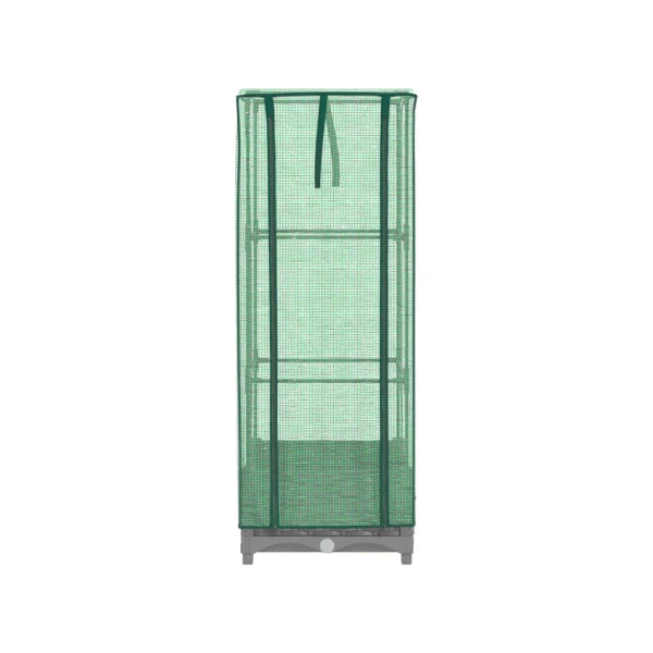 Jardinière Gris Clair avec Serre 40x40x123 cm pour Balcon Terrasse Jardin