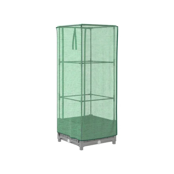 Jardinière Gris Clair avec Serre 40x40x123 cm pour Balcon Terrasse Jardin