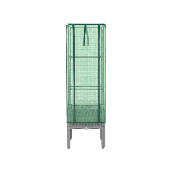 Jardinière Gris Clair avec Serre 40x40x140 cm pour Balcon Terrasse Jardin