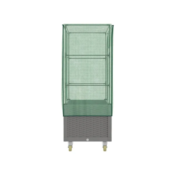 Jardinière Gris Clair Mobile avec Serre pour Balcon Terrasse Jardin