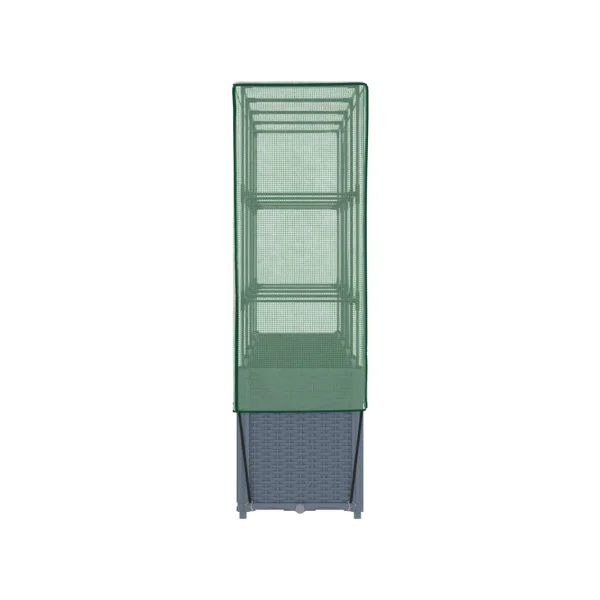 Jardinière Gris Foncé avec Serre 160 cm en Polypropylène pour Balcon Terrasse Jardin