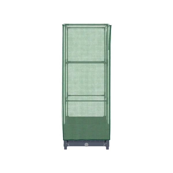 Jardinière Gris Foncé avec Serre 40x40x123 cm pour Balcon Terrasse Jardin