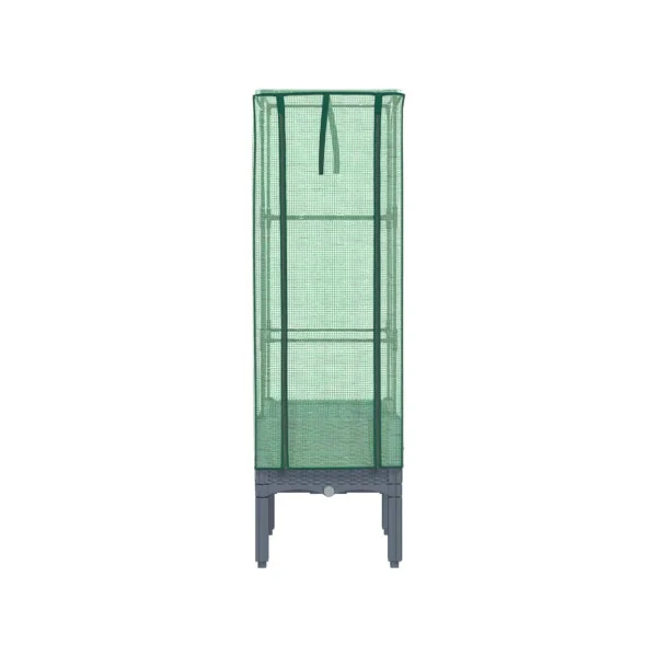 Jardinière Gris Foncé avec Serre 40x40x140 cm pour Balcon Terrasse Jardin