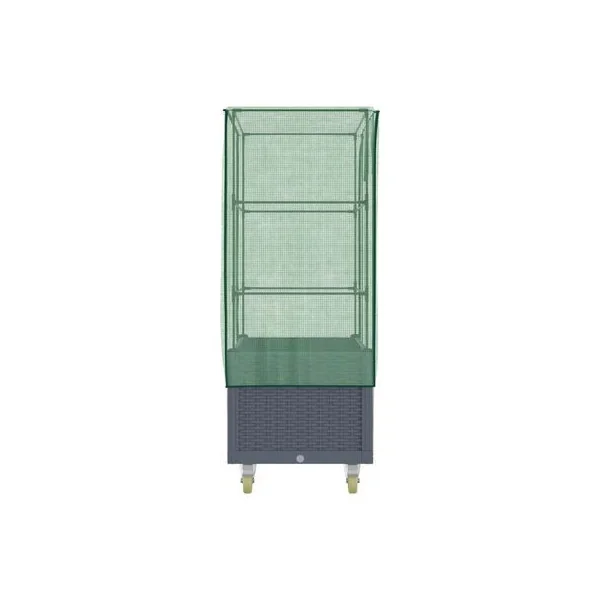 Jardinière Gris Foncé Mobile avec Serre pour Balcon Terrasse Jardin