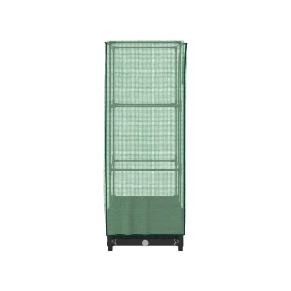 Jardinière Noir avec Serre 40x40x123 cm pour Balcon Terrasse Jardin