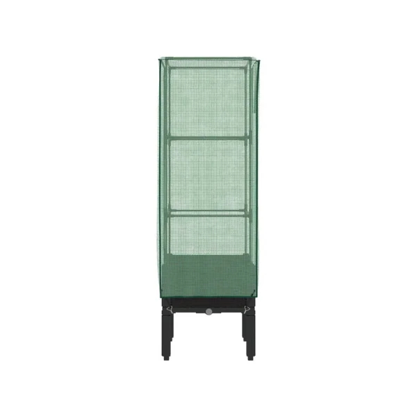 Jardinière Noir avec Serre 40x40x140 cm pour Balcon Terrasse Jardin