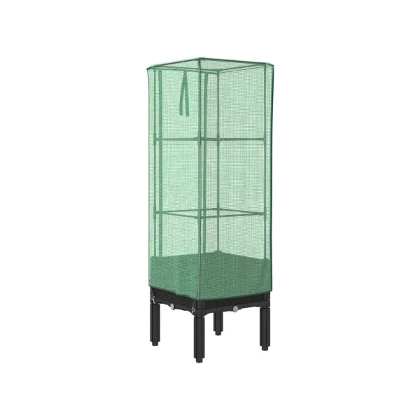 Jardinière Noir avec Serre 40x40x140 cm pour Balcon Terrasse Jardin
