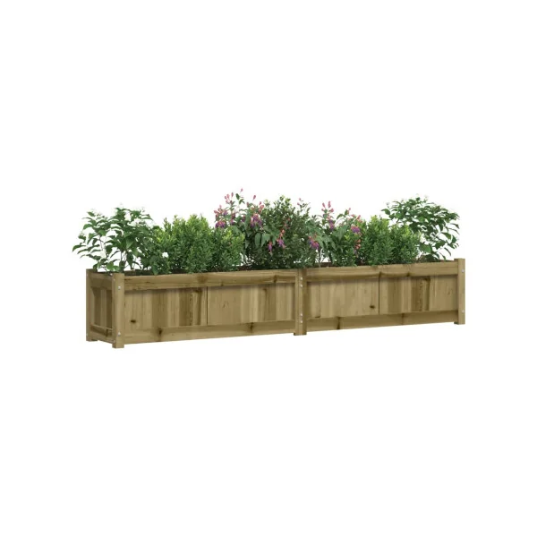 Jardinière Rectangulaire Potager 180 cm Jardinière en Bois Pin Massif Jardinière Pot de Fleurs