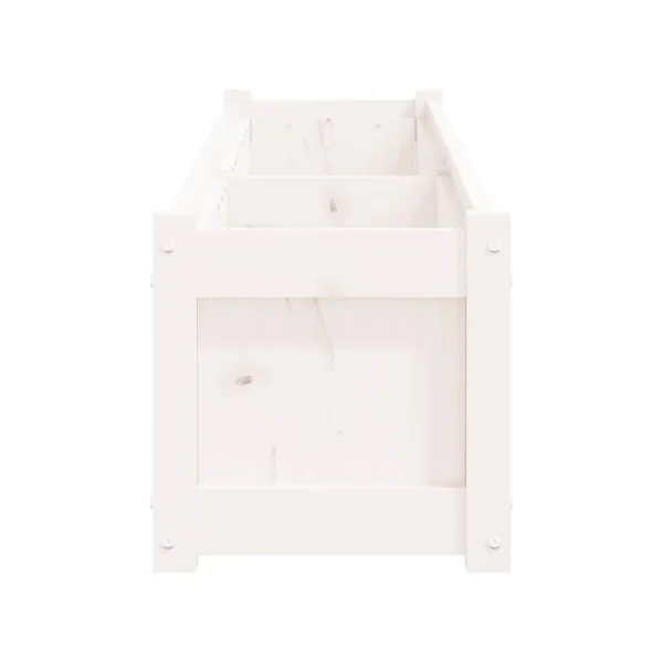 Jardinière Rectangulaire Potager 180 cm Jardinière en Pin Massif Blanc Jardinière Pot de Fleurs