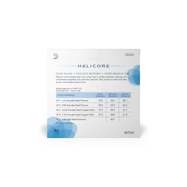 Jeu D'addario Helicore Violoncelle 4/4 Light