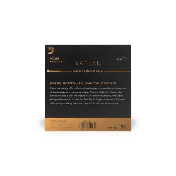 Jeu D'addario Kaplan Amo Violon 3/4 Medium