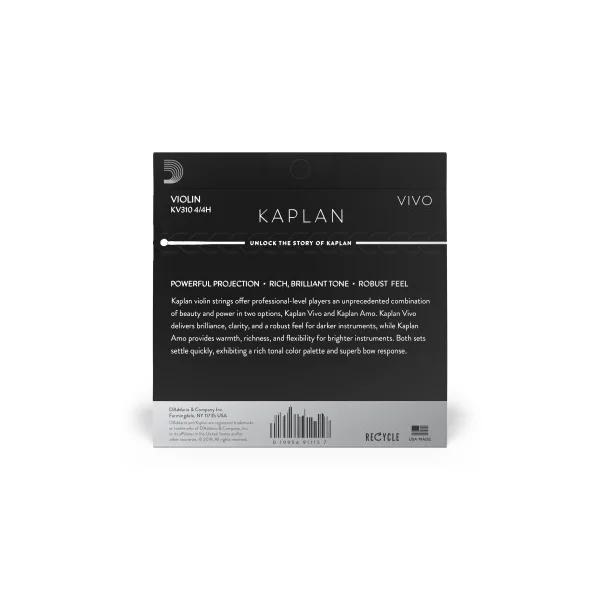 Jeu D'addario Kaplan Vivo Violon 4/4 Heavy