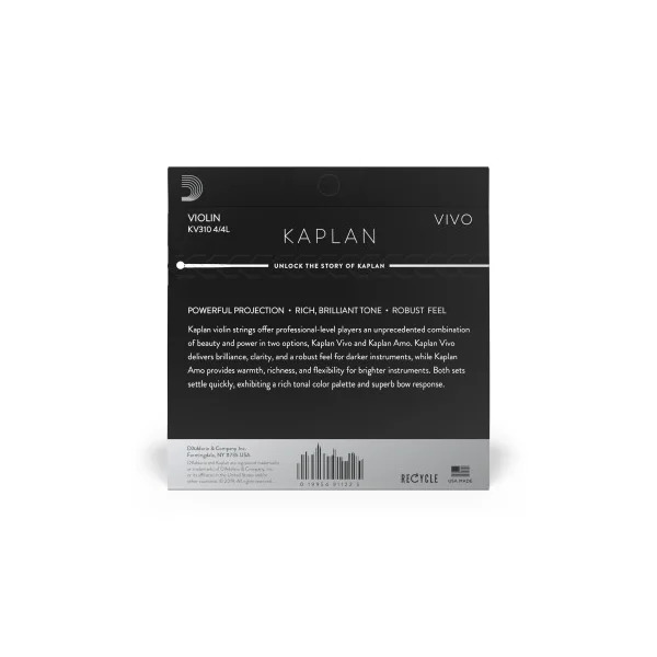 Jeu D'addario Kaplan Vivo Violon 4/4 Light