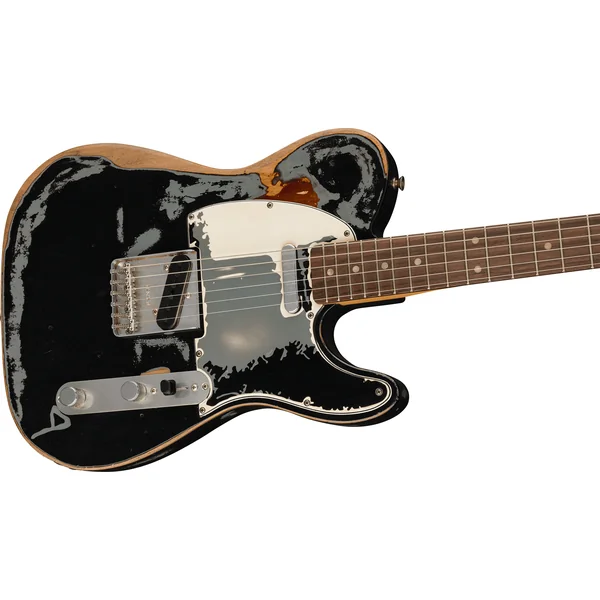 Joe Strummer Telecaster (MEX, RW) - road worn black over 3-color sunburst