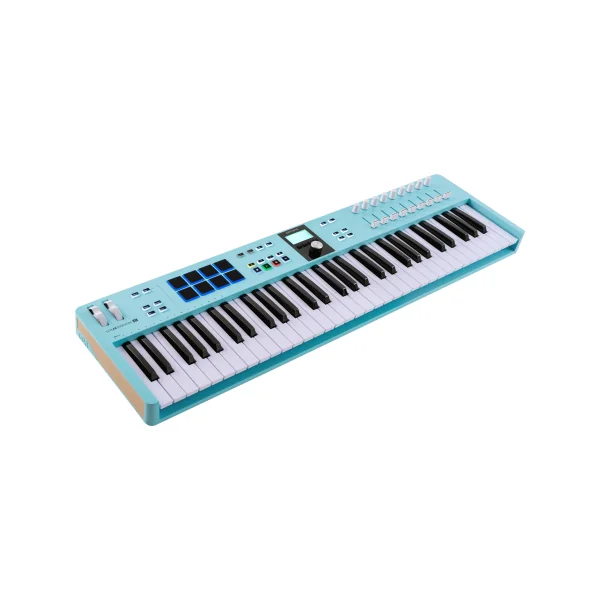 KeyLab Essential 3 61 Aquamarine - Clavier MIDI 61 touches, contrôleurs DAW, pads, encodeur