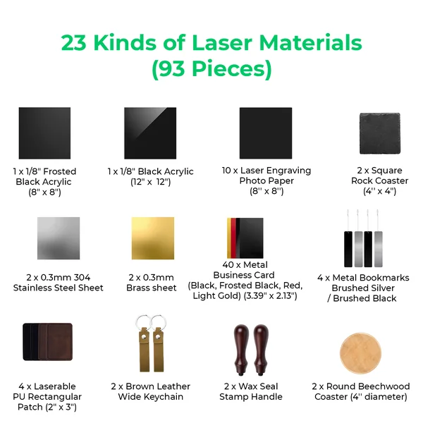 Kit de matériaux laser xTool F1/F2 Ultra (93 pièces)