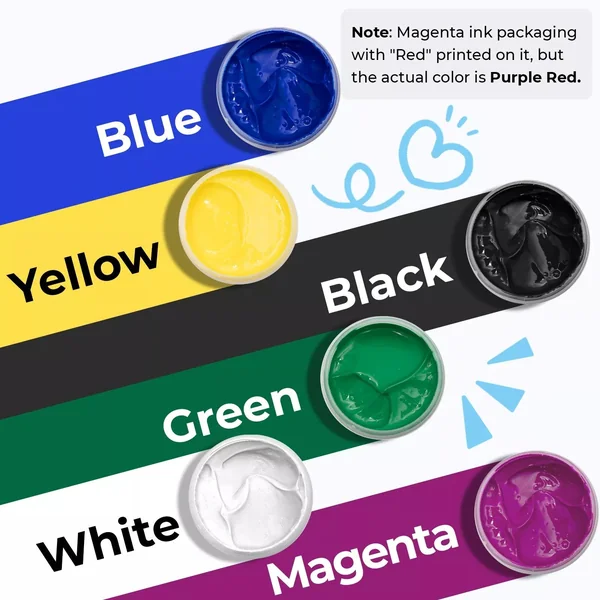 Kit d'encre de sérigraphie de couleurs de base (6 couleurs)