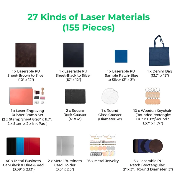 Kit Ultime de Matériaux pour Laser (155 pièces)