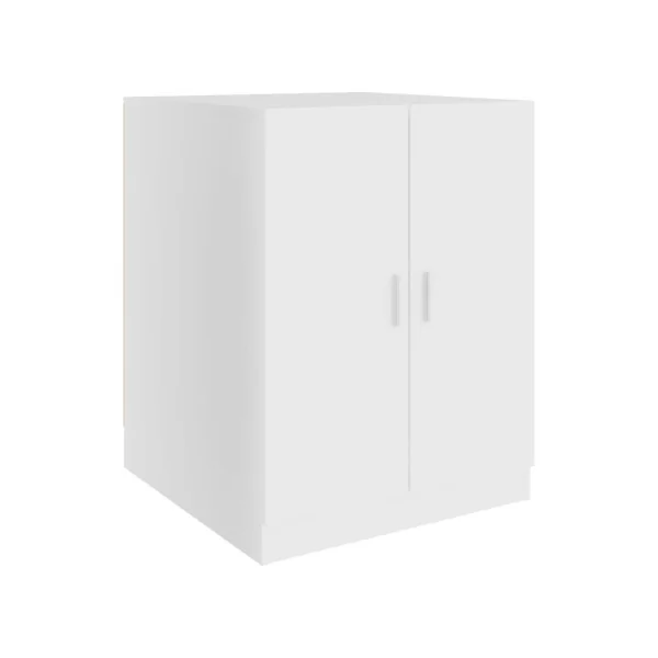 Lave Linge Meuble pour Machine à Laver Chêne Blanc Rangement Salle de Bain