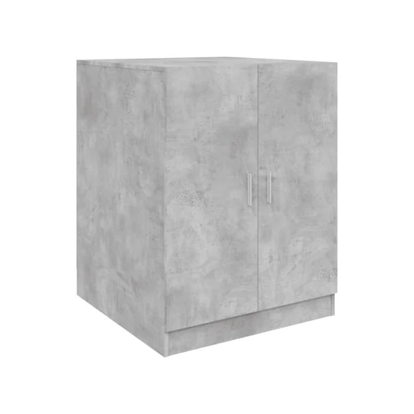Lave Linge Meuble pour Machine à Laver Gris Béton Rangement Salle de Bain
