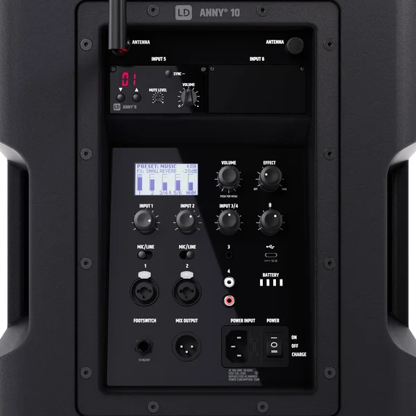 LD Systems ANNY® 10 BPH B8 - 10" système PA Bluetooth® portable sur batterie avec mixer et 1x micro-casque (bodypack inclus)