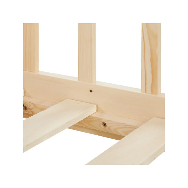 Lit Enfant 90x200 cm en Pin Massif Lit avec Sommier Cadre de Lit avec Sommier