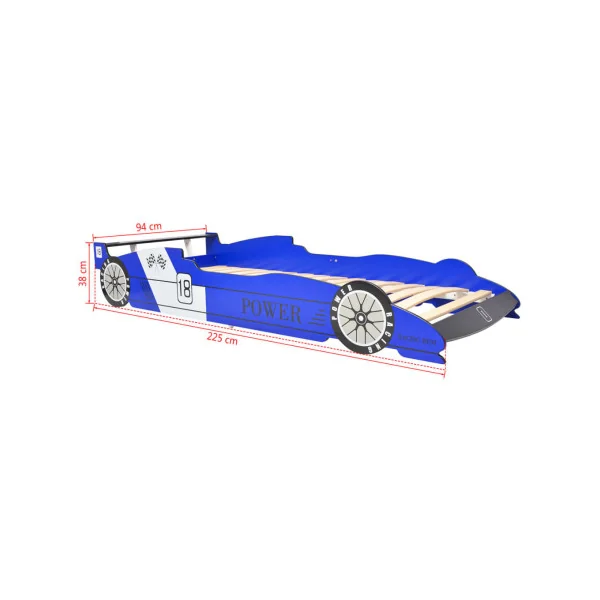 Lit Formule 1 Bleu Lit Pour Enfant avec Sommier Lit Voiture de Course