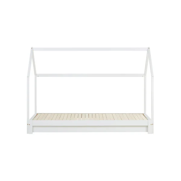 Lit Montessori Blanc Enfant 90x200 cm Etenssible en 180x200 cm Lit Cabane Lit Maison avec Sommier