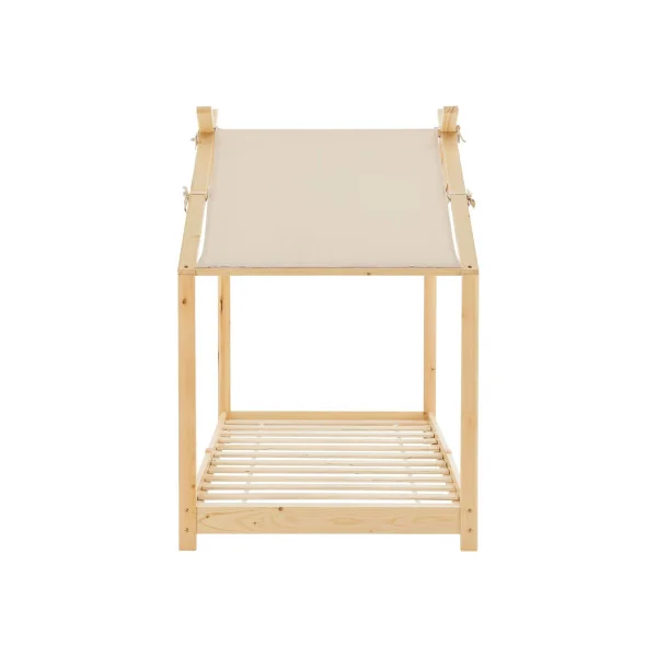 Lit Montessori Enfant 90x200 cm Pin Massif Lit Cabane Lit Maison avec Sommier