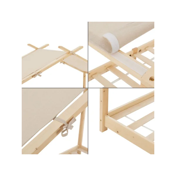 Lit Montessori Enfant 90x200 cm Pin Massif Lit Cabane Lit Maison avec Sommier