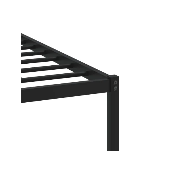 Lit Métallique et Chêne 140x200 cm Cadre de Lit avec Sommier Lit Adulte