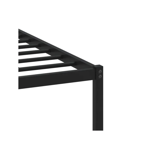Lit Métallique et Chêne 160x200 cm Cadre de Lit avec Sommier Lit Adulte