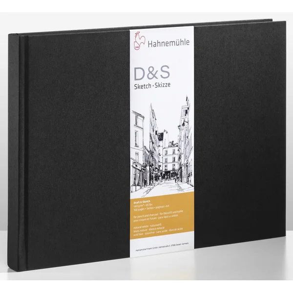 Livres de croquis D&S 80 feuilles 140g/m² couleur noire format portrait/paysage