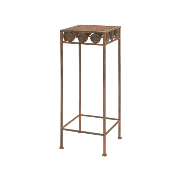 Lot 3 Supports Plantes Métal Rouillé Support Pot de Fleur